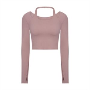 AFAZ New Trading UG Langarmwickelbody Modisches und vielseitiges Neckholder-Langarmshirt für Damen