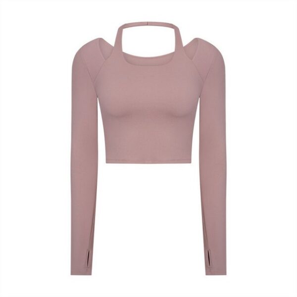 AFAZ New Trading UG Langarmwickelbody Modisches und vielseitiges Neckholder-Langarmshirt für Damen