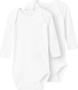 Name It Langarmbody NBFBODY 2P LS WHITE NEEDLEDROP NOOS (Set