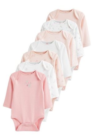 Next Langarmbody Langärmelige Babybodys im 7er-Pack (7-tlg)
