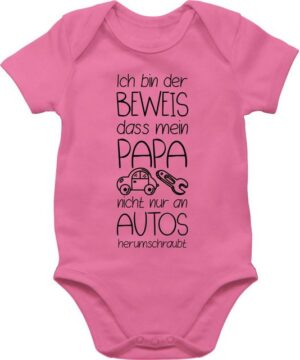 Shirtracer Shirtbody Ich bin der Beweis dass mein Papa nicht nur an Autos herumschraubt Sprüche Baby