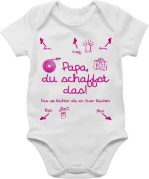 Shirtracer Shirtbody Papa du schaffst das Feuerwehr - Geschenk Geburt Feuerwehrmann Strampler Baby Mädchen & Junge