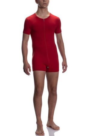 Olaf Benz Kurzarmbody RED2059 (1-tlg) Herren Coolbody mit 2-Wege-Zipper