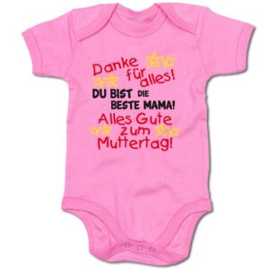 G-graphics Kurzarmbody Baby Body - Danke für alles! Du bist die beste Mama! Alles Gute zum Muttertag! mit Spruch / Sprüche • Babykleidung • Geschenk zum Muttertag • Strampler