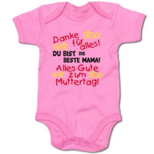 G-graphics Kurzarmbody Baby Body - Danke für alles! Du bist die beste Mama! Alles Gute zum Muttertag! mit Spruch / Sprüche • Babykleidung • Geschenk zum Muttertag • Strampler