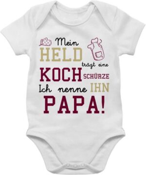 Shirtracer Shirtbody Mein Held trägt eine Kochschürze Sprüche Baby