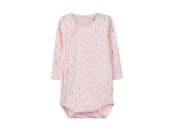 Name It Langarmbody Name It Baby Wickelbody rosa mit Allover-Print (1-tlg) mit praktischer Druckknopfleiste