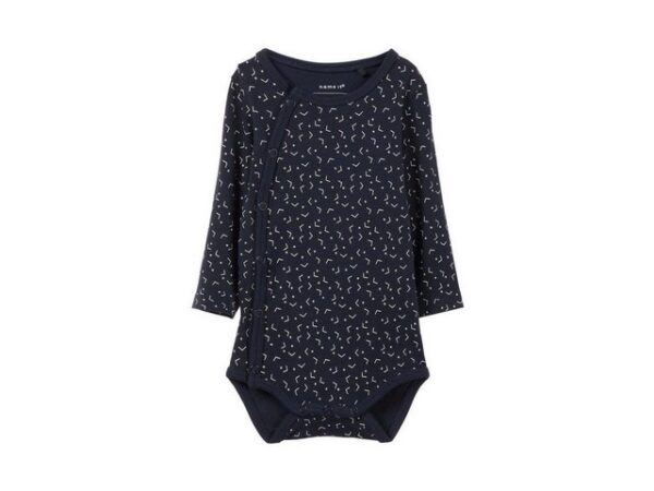 Name It Langarmbody Unisex Baby Body in dunkelblau (1-tlg) mit praktischer Druckknopfleiste